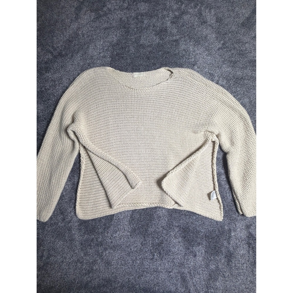 Altard State Womens Cream Chunky Knit Side Slit Pullover Sweater Large Beige L